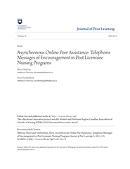 Asynchronous online peer assistance: Telephone messages of encouragement in post licensure nursing programs