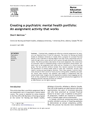 Creating a psychiatric mental health portfolio: An assignment that works