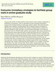 Instructor immediacy strategies to facilitate group work in online graduate study