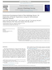 Professional Development Needs of Non-Radiology Nurses: An Exploration of Nurses’ Experiences Caring for Interventional Radiology Patients